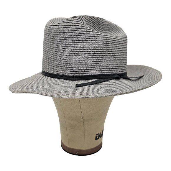 Floppy Panama Hat Size 7 1/4 Custom Made Gray Black Band Beaver Hats Vintage USA - Picture 5 of 12